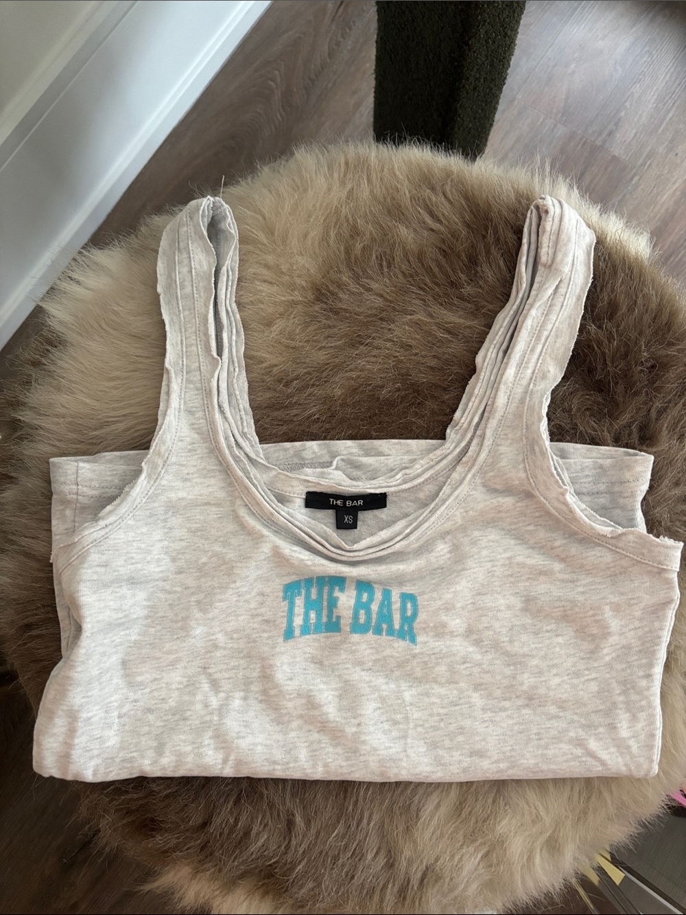 The Bar Light Gray Tank with Aqua Logo
